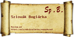 Szlovák Boglárka névjegykártya
