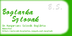 boglarka szlovak business card