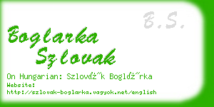 boglarka szlovak business card